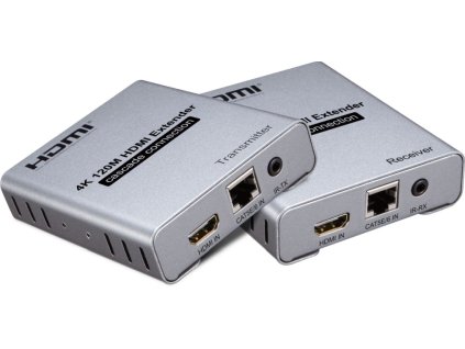 Kaskádový extender PremiumCord 4K HDMI na 120 m cez Cat5/6, bez oneskorenia