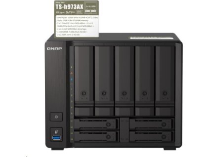 QNAP TS-h973AX-32G (4C/RyzenV1500B/2,2GHz/32GBRAM/9xSATA/2x2,5GbE/1x10GbE/4xUSB3.2)