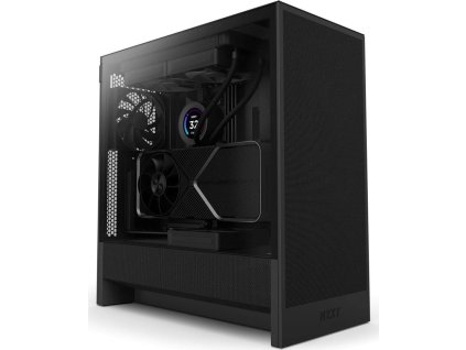 NZXT skříň H5 Flow edition / 2x120 mm fan / USB 3.0 / USB-C 3.1 / průhledná bočnice / mesh panel / černá