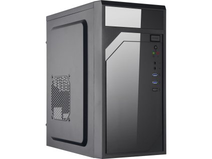 EUROCASE skříň ML M6-590B, Mini Tower, 1xUSB-C, 2x USB 3.0, 2x audio, černá