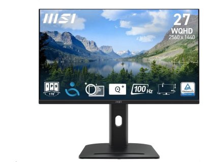 MSI LCD PRO MP275QPG, 27" 2560x1440, IPS, 100Hz, 4ms, VESA 100x100mm, N/A, Black