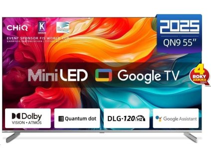 CHiQ M55QN9V TV 55", UHD MiniLED  Google TV DLG 120 Hz