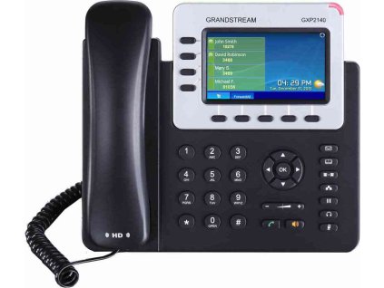 Grandstream GXP2140 [telefón VoIP - 4x účet SIP, HD audio, 5 programov.tlačidlá, bluetooth, EHS, farebný LCD, 2x GLAN]