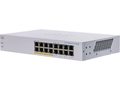 Cisco switch CBS110-16PP (16xGbE, 8xPoE+, 64W, fanless)