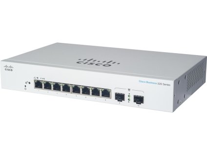 Cisco switch CBS220-8T-E-2G (8xGbE,2xSFP,fanless)