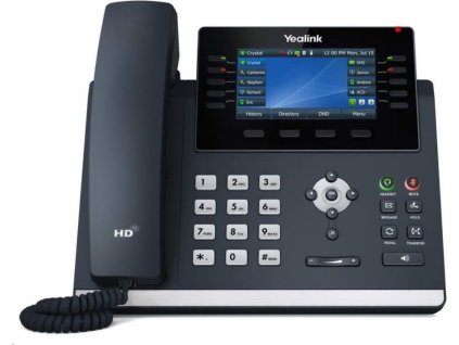 IP telefón Yealink SIP-T46U, 4,3" 480x272 farieb, 2x RJ45 10/100/1000, PoE, 16x SIP, 2x USB, bez adaptéra