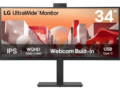LG MT IPS LCD LED 34" 34BA85QE - IPS, 3440x1440, 2xHDMI, DP, USB 3.2, USB-C, RJ45, nast vyska, repro, zakriven, webcam