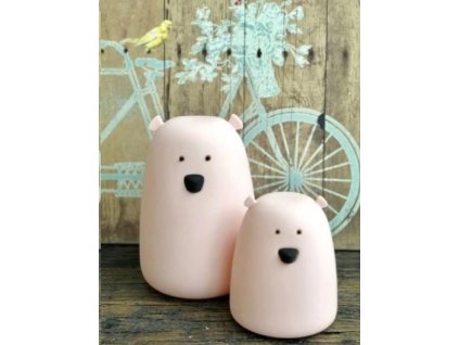 Rabbit & Friends Dotyková lampička medvídek | růžová