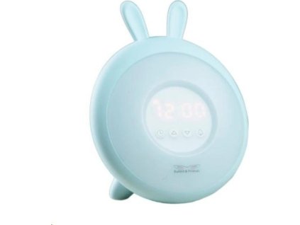 Rabbit & Friends Dětská lampička s budíkem | Modrá