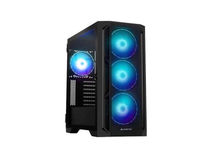 CHIEFTEC skříň APEX LUMO, E-ATX, 1x USB-C 3.2, 2x USB 3.0, 4x 140mm ARGB Fan, ARGB Hub, černá