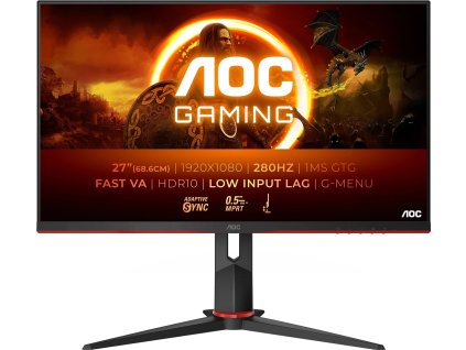 AOC MT VA LCD WLED 27" 27G2ZN3/BK - VA panel, 1920x1080, 280Hz, 2xHDMI, DP, repro, pivot