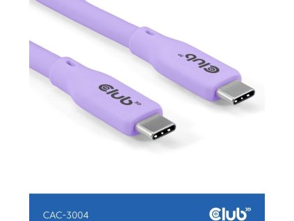 Club3D Kabel USB-C 4.0, 20Gbps, 4K60Hz, PD 240W, 2m, fialová