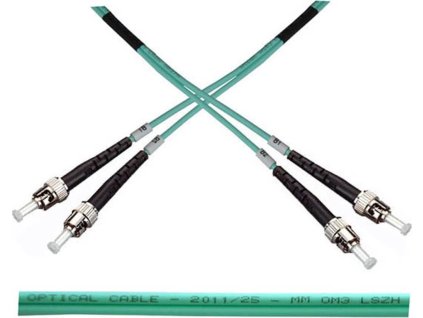 Optický patch kabel duplex ST-ST 50/125 MM 1m OM3