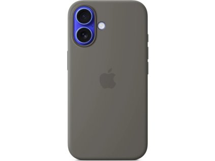 iPhone 16 Plus Silicone Case with MS - Stone Gray