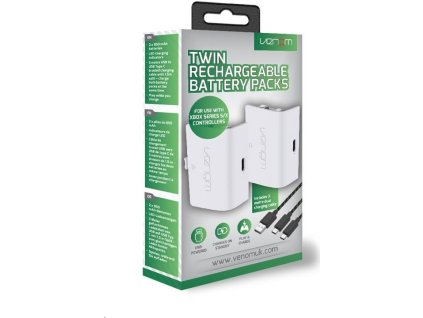 VENOM VS2872 Xbox Series S/X & One White Twin Battery Pack + 3 meter cable