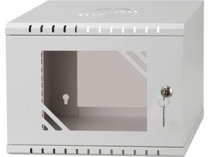 LEXI-Net 10" nástěnný rozvaděč Basic 4U 320x300, skleněné dveře, bez zad, svařovaný, šedý