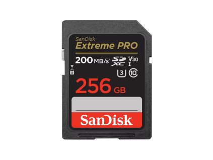 Karta SanDisk SDXC 256 GB Extreme PRO (200 MB/s triedy 10, UHS-I U3 V30)