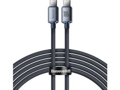 Baseus Crystal Shine Series USB-C / USB-C 100W 2m nabíjací / dátový kábel, čierny