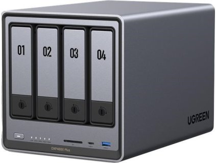 UGREEN NASync DXP4800 Plus (6C/Gold8505/4,4GHz/8GBRAM/4xSATA/2xM.2/1x2,5GbE/1x10GbE/2xUSB2.0/2xUSB3.2/1xUSB-C/HDMI/SD)