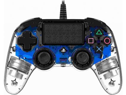 Nacon Wired Compact Controller - ovladač pro PlayStation 4 - průhledný modrý