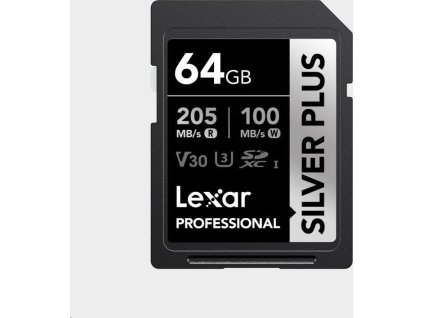 Lexar SDXC Professional SILVER Plus 1066x UHS-I/U3/A2/4K R205/W100 (V30) 64GB