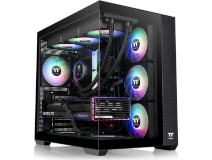 THERMALTAKE Case View 380 TG ARGB, ATX, Průhledná bočnice, 4x 120mm ARGB Fan, černá