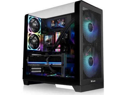 THERMAL TAKE Case View 390 Air, ATX, Průhledná bočnice, 2x 120mm Fan, černá
