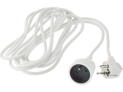 PREMIUMCORD Predlžovací kábel 230V 1m, 1 zásuvka (M/F) biely