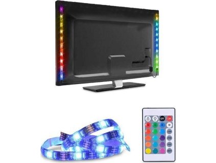 Solight LED RGB pásek pro TV, 2x 50cm, USB, vypínač, dálkový ovladač