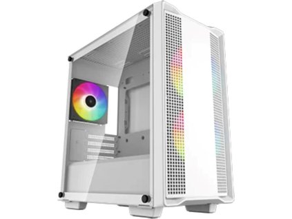 DEEPCOOL Case CC360 WH ARGB, mATX, Průhledná bočnice, 3x120mm Fan, bílá