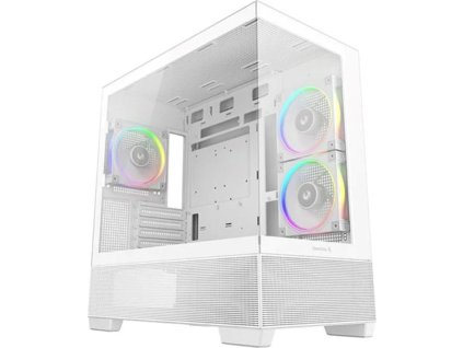 DEEPCOOL Case CG380 3F WH, mATX, ARGB, Průhledná bočnice, 3x120mm Fan, bílá