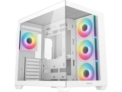 DEEPCOOL Case CG530 4F WH, ATX, Průhledná bočnice, 4x120mm ARGB, bílá