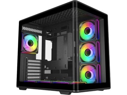 Cooler Master case Elite 600, ATX, Průhledná bočnice, 7x 120mm ARGB Fan, Černá