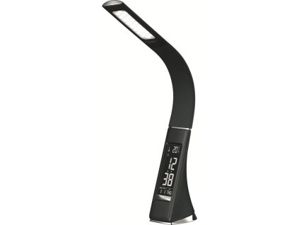 Platinet PDLU3B stolní LED lampa stmívatelná, flexibilní rameno, hodiny, černá
