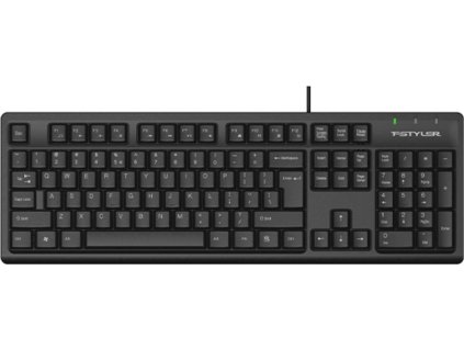 A4tech FK12, multimediální kancelářská klávesnice, CZ/US, USB, černá