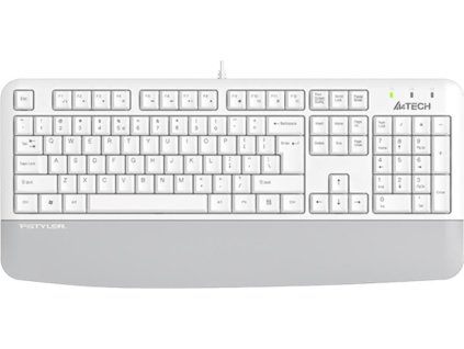 A4tech FK20, multimediální kancelářská klávesnice, CZ/US, USB, bílá