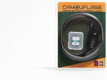 Camouflage zámek proti krádeži + 64GB SD