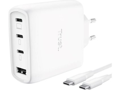 TRUST GaN Nabíječka MAXO 65W, 3xUSB-C,1xUSB-A, bílá