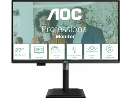 AOC/Q27P4CV/27"/IPS/QHD/120Hz/4ms/Černá/5R