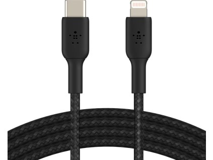 BELKIN kabel oplétaný USB-C - Lightning, 1m, černý