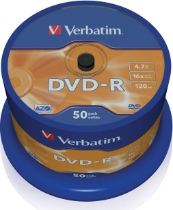 VERBATIM DVD-R(50-balenie)Vreteno/bežný maloobchod/16x/4.7GB