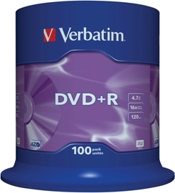 VERBATIM DVD+R(100-balenie)Vreteno/General Retail/16x/4.7GB