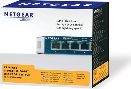 Netgear GS105 ProSafe 5-portový gigabitový stolový prepínač bez správy