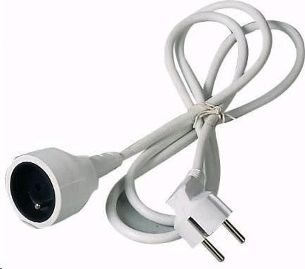 PREMIUMCORD Predlžovací kábel 230V 2m, 1 zásuvka (M/F) biely