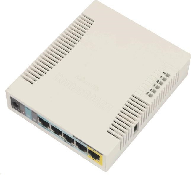 MikroTik RouterBOARD RB951Ui-2HnD, 600MHz CPU, 128MB RAM, 5x LAN, integ. 2.4GHz Wi-Fi, vrátane. Licencia L4