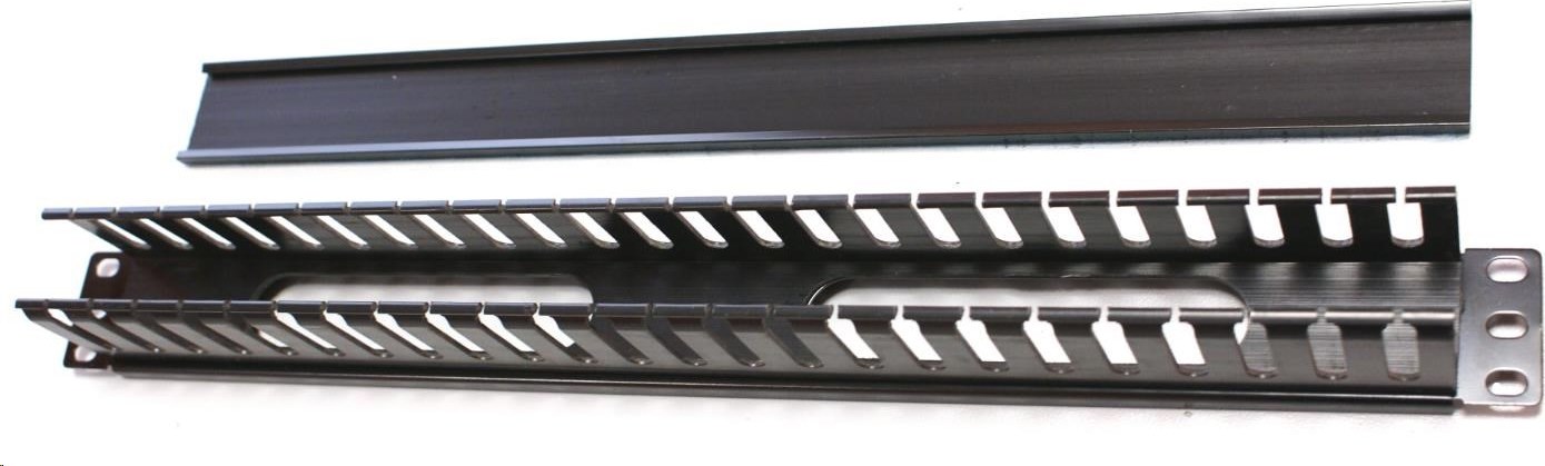 OEM 19" 1U panel s plastovým krytom, profil 40x50 mm, čierny
