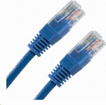 XtendLan patch kábel Cat5E, UTP - 0,25m, modrý (predaj po 10 ks)