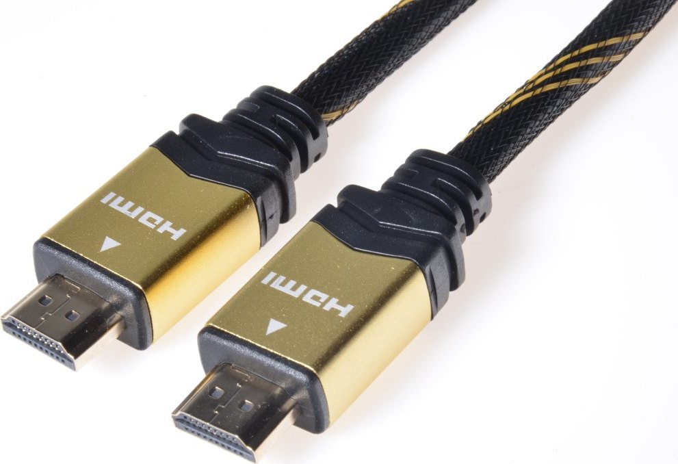 PREMIUMCORD Gold HDMI High Speed + Ethernet kábel (v1.4), opletené, pozlátené konektory, 10 m