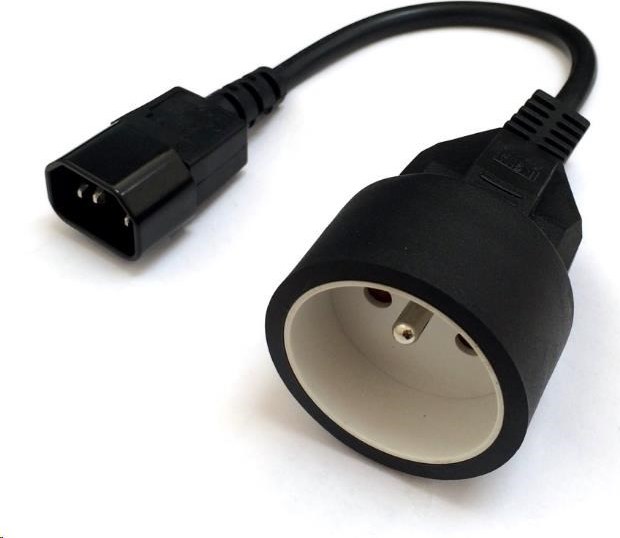 OEM Redukce pro UPS (IEC320-C14) - FR zásuvka (CEE7/5), 30cm