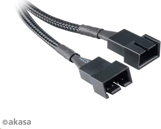 AKASA Rozdeľovací kábel ventilátora AKASA, 1x 4-pinový ventilátor na 2x 4-pinový, 15 cm